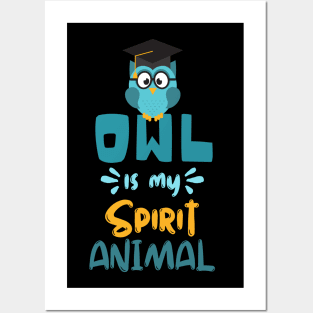 Owl Is My Spirit Animal, Cute Reading Funny Owl Posters and Art